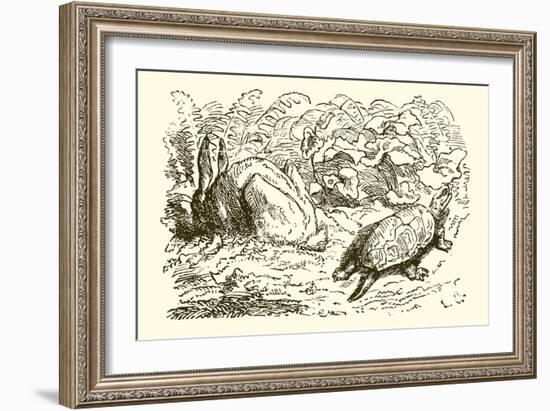 The Hare and the Tortoise-Ernest Henry Griset-Framed Giclee Print