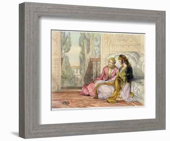 The Harem, Plate 1 from Illustrations of Constantinople, Engraved by the Artist, 1837-John Frederick Lewis-Framed Giclee Print