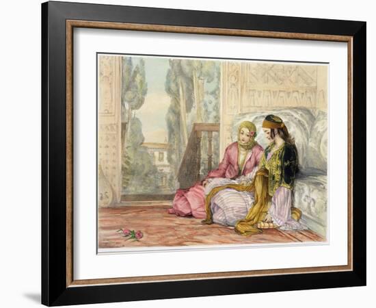 The Harem, Plate 1 from Illustrations of Constantinople, Engraved by the Artist, 1837-John Frederick Lewis-Framed Giclee Print