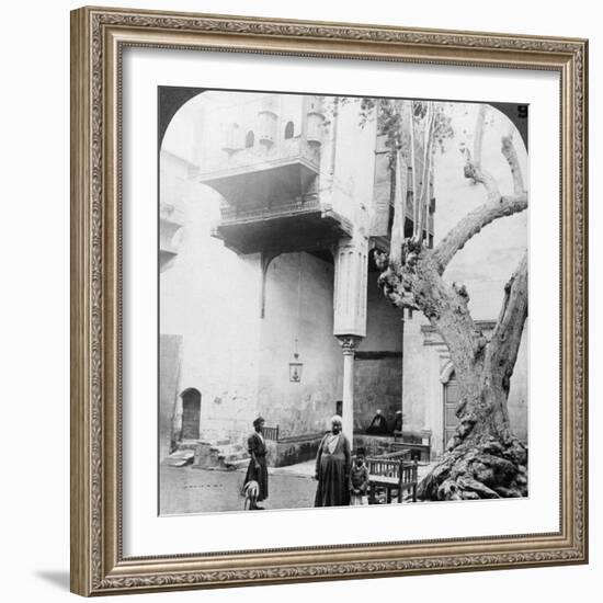 The Harem Windows in the Court of a Wealthy Cairene's House, Cairo, Egypt, 1905-Underwood & Underwood-Framed Photographic Print