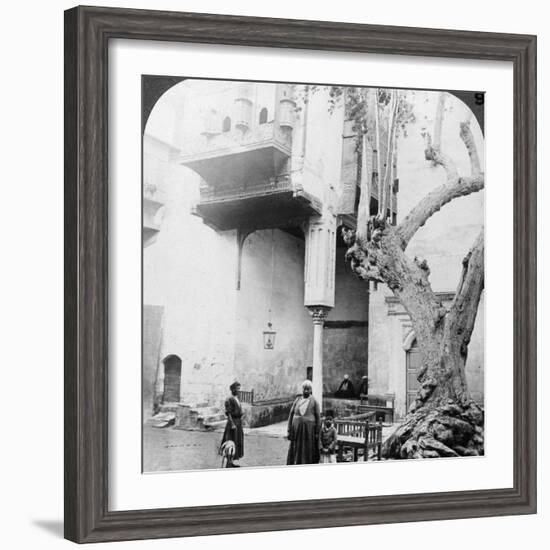 The Harem Windows in the Court of a Wealthy Cairene's House, Cairo, Egypt, 1905-Underwood & Underwood-Framed Photographic Print