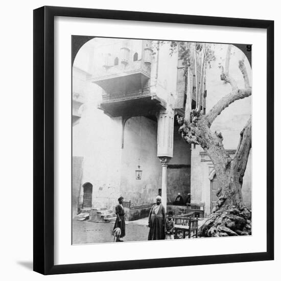 The Harem Windows in the Court of a Wealthy Cairene's House, Cairo, Egypt, 1905-Underwood & Underwood-Framed Photographic Print