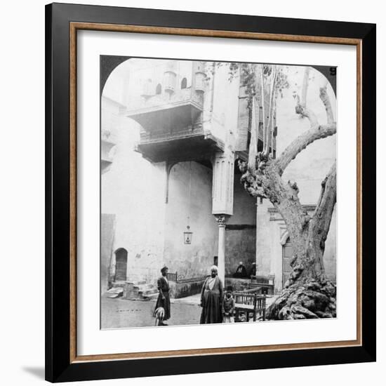 The Harem Windows in the Court of a Wealthy Cairene's House, Cairo, Egypt, 1905-Underwood & Underwood-Framed Photographic Print