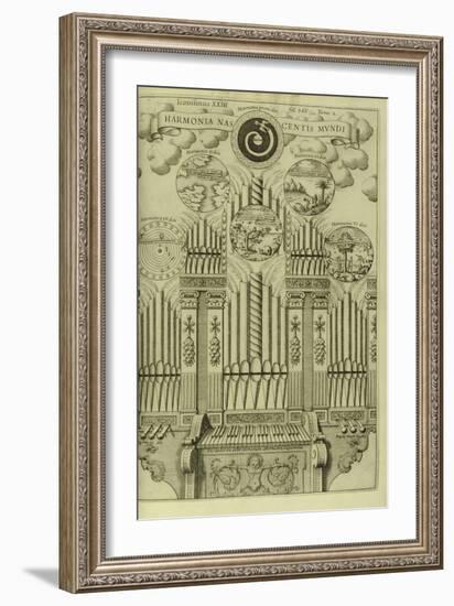 The Harmony of the Birth of the World (Harmonia Nascentis Mund) from Musurgia Universalis-Athanasius Kircher-Framed Giclee Print