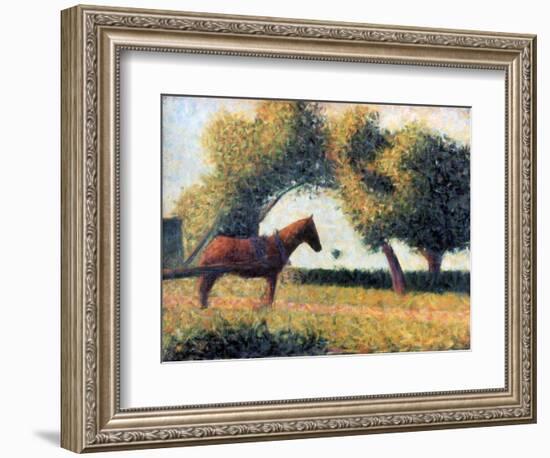 The Harnessed Horse, 1883-Georges Seurat-Framed Giclee Print