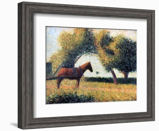 The Harnessed Horse, 1883-Georges Seurat-Framed Giclee Print