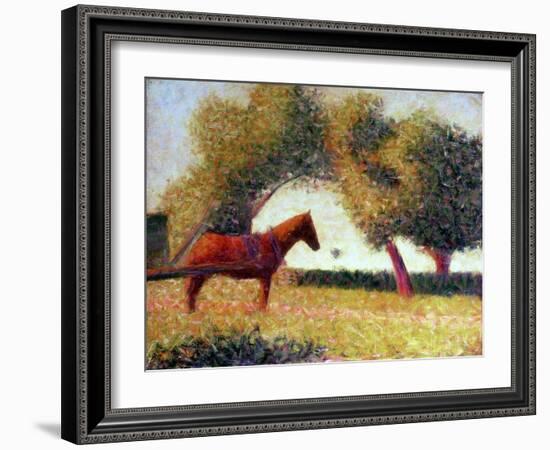 The Harnessed Horse, 1883-Georges Seurat-Framed Giclee Print