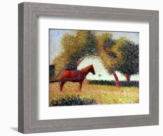 The Harnessed Horse, 1883-Georges Seurat-Framed Giclee Print