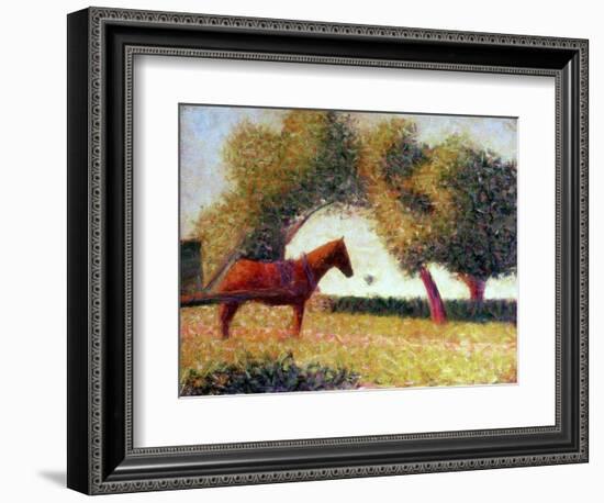 The Harnessed Horse, 1883-Georges Seurat-Framed Giclee Print