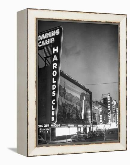 The Harolds Gambling Casino Lighting Up Like a Candle-J^ R^ Eyerman-Framed Premier Image Canvas