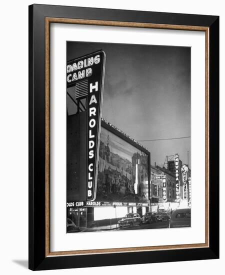 The Harolds Gambling Casino Lighting Up Like a Candle-J^ R^ Eyerman-Framed Photographic Print