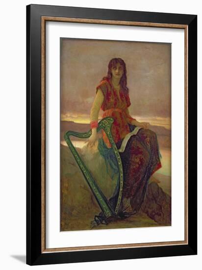 The Harpist, 1859-Ernest Antoine Hebert-Framed Giclee Print