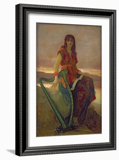 The Harpist, 1859-Ernest Antoine Hebert-Framed Giclee Print