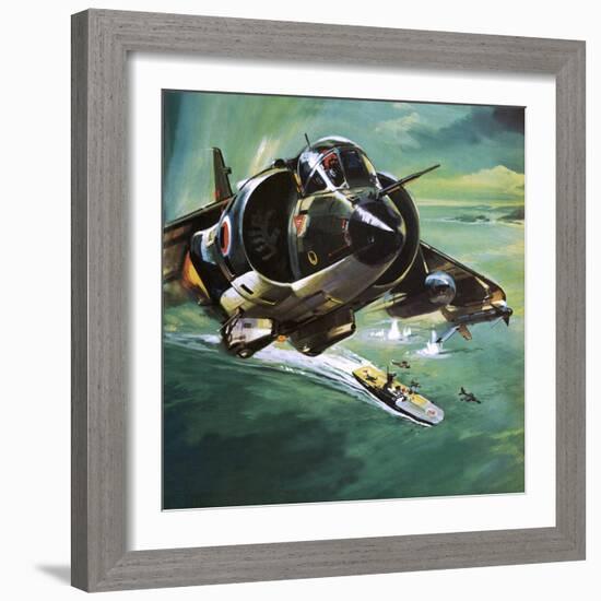 The Harrier Jump Jet Joins the Navy-Wilf Hardy-Framed Giclee Print