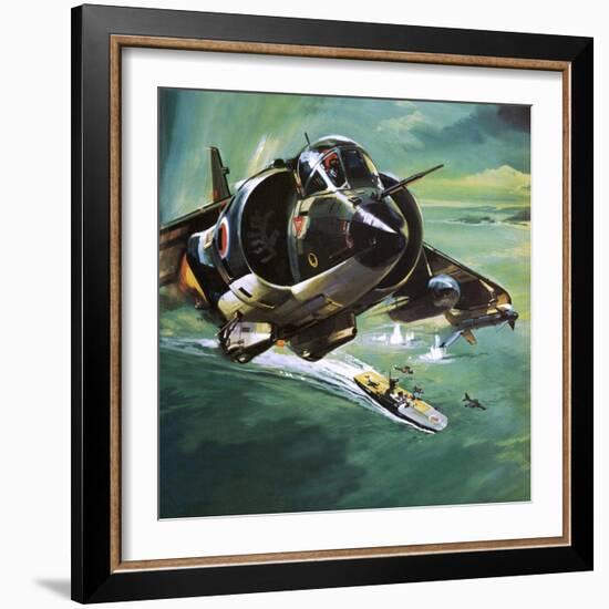 The Harrier Jump Jet Joins the Navy-Wilf Hardy-Framed Giclee Print