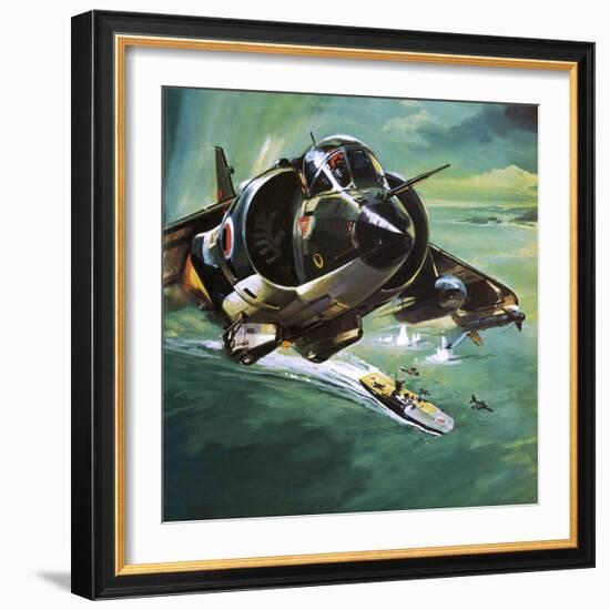 The Harrier Jump Jet Joins the Navy-Wilf Hardy-Framed Giclee Print