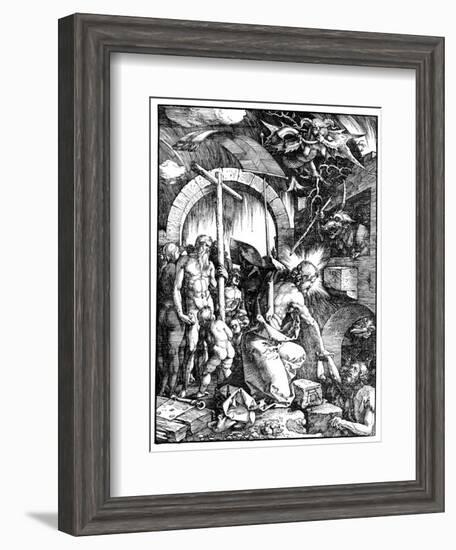 The Harrowing of Hell or Christ in Limbo, from the Large Passion, 1510-Albrecht Dürer-Framed Giclee Print