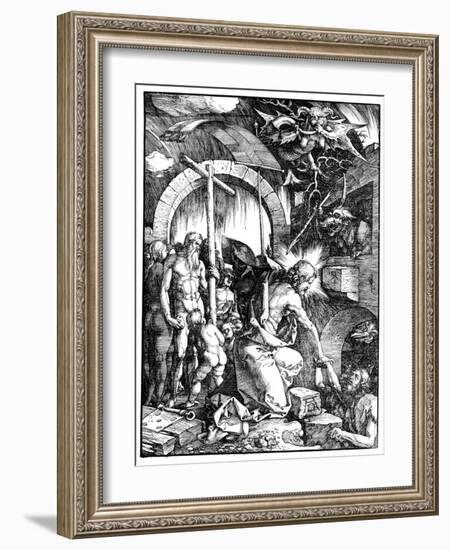 The Harrowing of Hell or Christ in Limbo, from the Large Passion, 1510-Albrecht Dürer-Framed Giclee Print