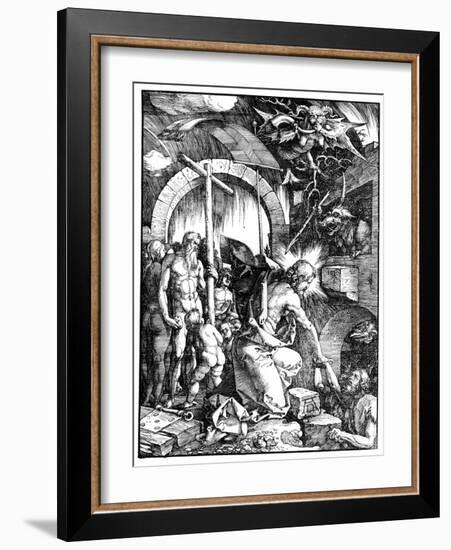 The Harrowing of Hell or Christ in Limbo, from the Large Passion, 1510-Albrecht Dürer-Framed Giclee Print