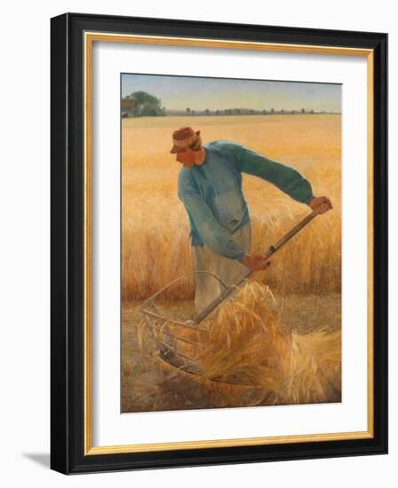 The Harvest, 1885 (Oil on Canvas)-Laurits Andersen Ring-Framed Giclee Print