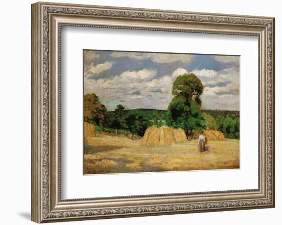 The Harvest, c.1876-Camille Pissarro-Framed Art Print