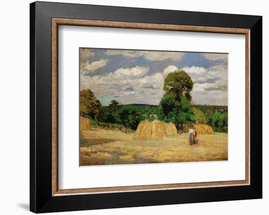 The Harvest, c.1876-Camille Pissarro-Framed Art Print