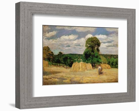 The Harvest, c.1876-Camille Pissarro-Framed Art Print