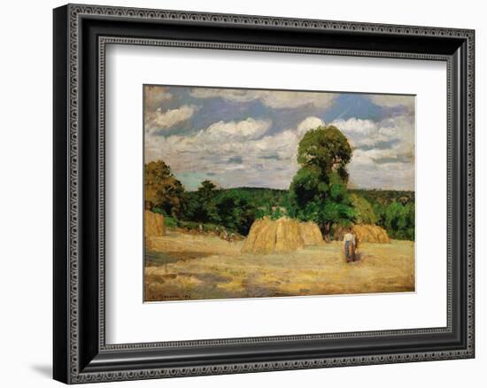 The Harvest, c.1876-Camille Pissarro-Framed Art Print