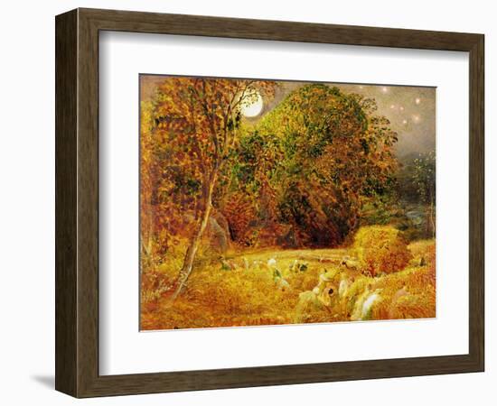 The Harvest Moon, 1833 (Oil on Paper Laid on Panel)-Samuel Palmer-Framed Premium Giclee Print