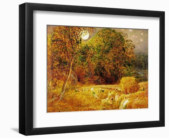 The Harvest Moon, 1833 (Oil on Paper Laid on Panel)-Samuel Palmer-Framed Premium Giclee Print