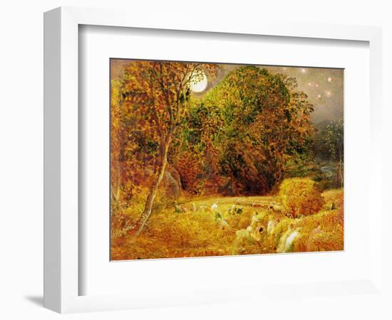 The Harvest Moon, 1833 (Oil on Paper Laid on Panel)-Samuel Palmer-Framed Premium Giclee Print