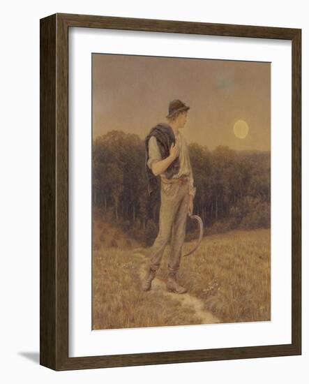 The Harvest Moon, 'Globed in Mellow Splendour', 1879 (W/C and Gouache on Paper) (See also 283763)-Helen Allingham-Framed Giclee Print