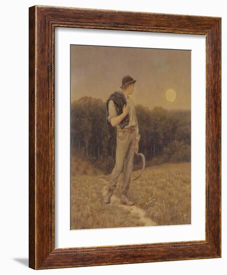 The Harvest Moon, 'Globed in Mellow Splendour', 1879 (W/C and Gouache on Paper) (See also 283763)-Helen Allingham-Framed Giclee Print