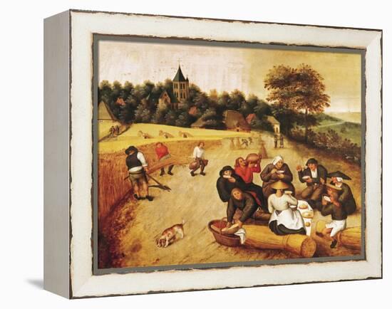 The Harvester's Meal-Pieter Brueghel the Younger-Framed Premier Image Canvas