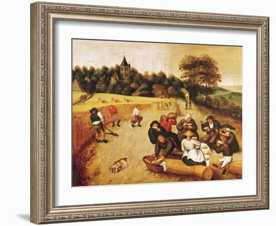 The Harvester's Meal-Pieter Brueghel the Younger-Framed Giclee Print