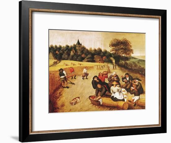 The Harvester's Meal-Pieter Brueghel the Younger-Framed Giclee Print