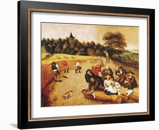 The Harvester's Meal-Pieter Brueghel the Younger-Framed Giclee Print