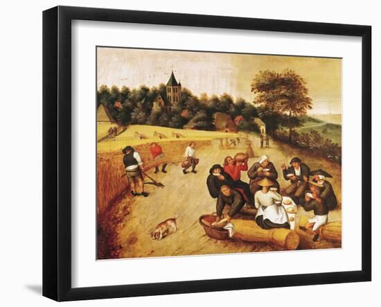 The Harvester's Meal-Pieter Brueghel the Younger-Framed Giclee Print