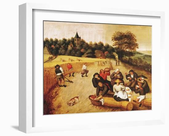 The Harvester's Meal-Pieter Brueghel the Younger-Framed Giclee Print