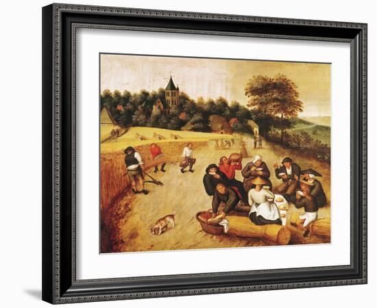 The Harvester's Meal-Pieter Brueghel the Younger-Framed Giclee Print