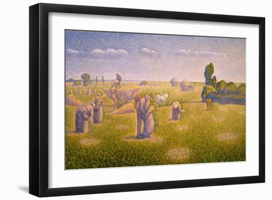 The Harvesters, 1892 (Oil on Canvas)-Charles Angrand-Framed Giclee Print