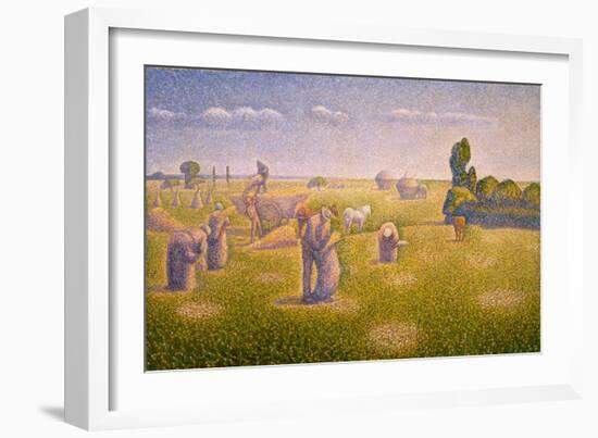 The Harvesters, 1892 (Oil on Canvas)-Charles Angrand-Framed Giclee Print
