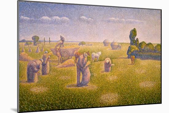 The Harvesters, 1892 (Oil on Canvas)-Charles Angrand-Mounted Giclee Print