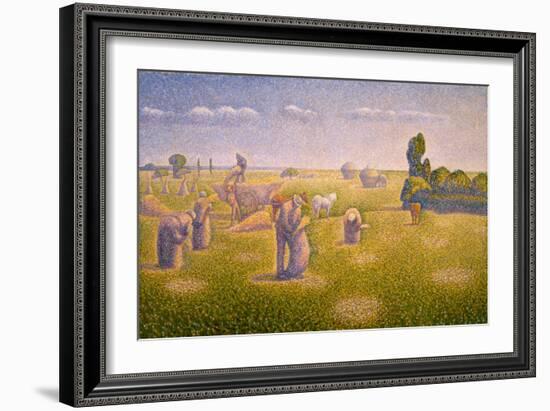 The Harvesters, 1892 (Oil on Canvas)-Charles Angrand-Framed Giclee Print