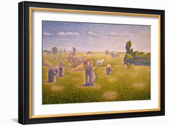 The Harvesters, 1892 (Oil on Canvas)-Charles Angrand-Framed Giclee Print