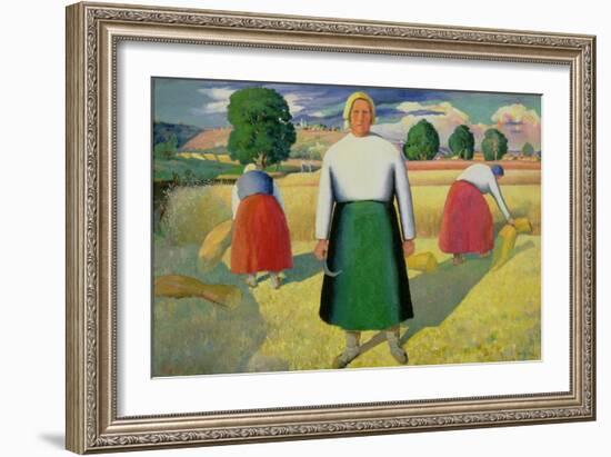 The Harvesters, 1909-10-Kasimir Malevich-Framed Giclee Print