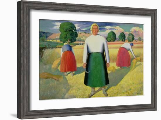 The Harvesters, 1909-10-Kasimir Malevich-Framed Giclee Print