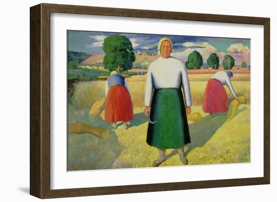 The Harvesters, 1909-10-Kasimir Malevich-Framed Giclee Print