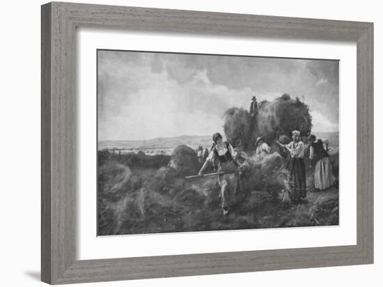 'The Harvesters', c1885, (1912)-Julien Dupre-Framed Giclee Print