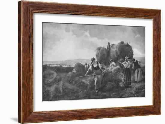 'The Harvesters', c1885, (1912)-Julien Dupre-Framed Giclee Print